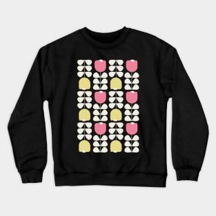 Retro Geometric Floral Pattern 1 in Yellow, Pink, Cream Crewneck Sweatshirt